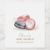 Pastel Bonjour Bébé French Macarons Baby shower Wijn Etiket (Enkel label)