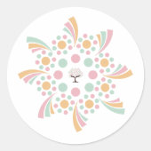 Pastel Boom des Levens Mandala Ronde Sticker (Voorkant)