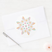 Pastel Boom des Levens Mandala Ronde Sticker (Envelop)