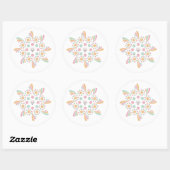 Pastel Boom des Levens Mandala Ronde Sticker (Vel)