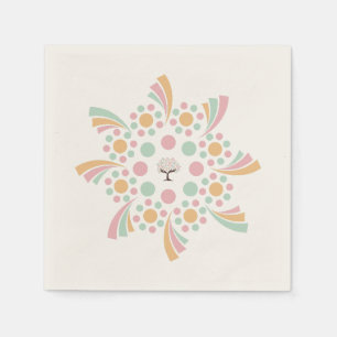 Pastel Boom des Levens Mandala Servet