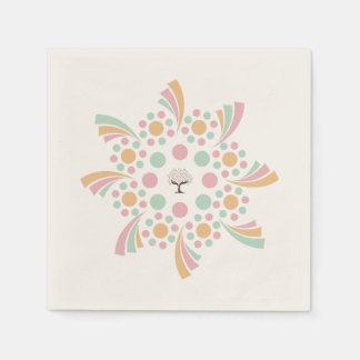 Pastel Boom des Levens Mandala Servet