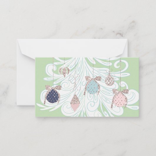 Pastel Boom & Ornament Kenskaart Notitiekaartje (Voorkant)