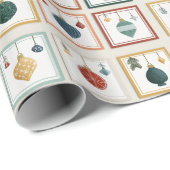 Pastel Boomrooster voor Kerstvreugde Cadeaupapier (Rol Hoek)