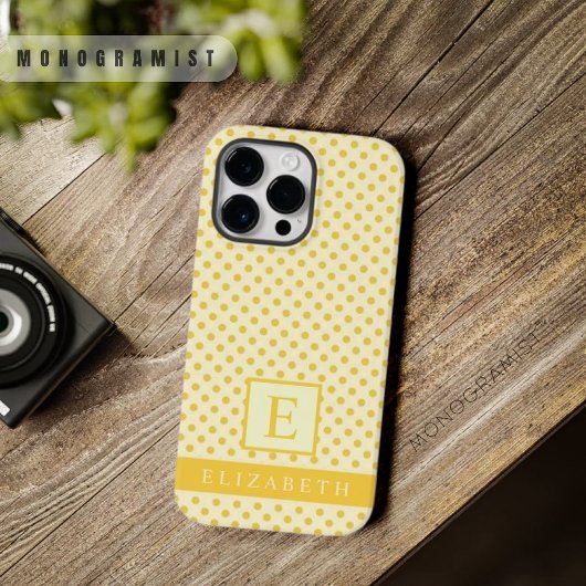 pastel Bord boter geel polka dot Case-Mate iPhone Case