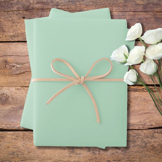 Pastel Bord Groen Effen Kleur | Klassiek Elegant Inpakpapier Vel