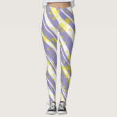 Pastel Bord Lavendel Paarse Abstracte kunst Leggings (Voorkant)