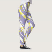 Pastel Bord Lavendel Paarse Abstracte kunst Leggings (Rechts)