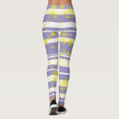Pastel Bord Lavendel Paarse Abstracte kunst Leggings (Achterkant)