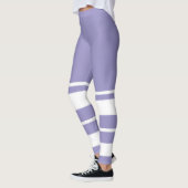 Pastel Bord Lavendel Paarse Abstracte kunst Leggings (Links)