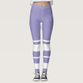 Pastel Bord Lavendel Paarse Abstracte kunst Leggings (Voorkant)