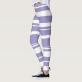 Pastel Bord Lavendel Paarse Abstracte kunst Leggings (Links)