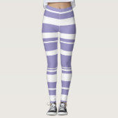 Pastel Bord Lavendel Paarse Abstracte kunst Leggings (Voorkant)