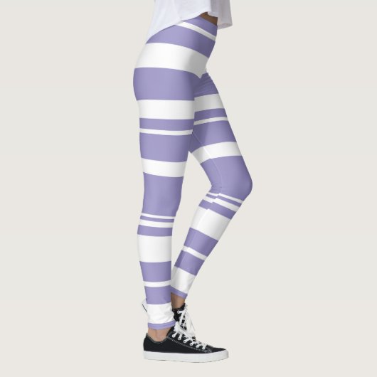 Pastel Bord Lavendel Paarse Abstracte kunst Leggings (Rechts)
