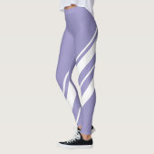 Pastel Bord Lavendel Paarse Abstracte kunst Leggings (Links)