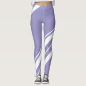 Pastel Bord Lavendel Paarse Abstracte kunst Leggings (Voorkant)