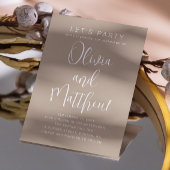 Pastel bord taupe typografie script bruiloft + QR Kaart