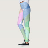 Pastel Bord Turquoise Abstract Art Clouds Legging (Links)