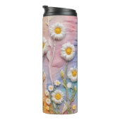 PASTEL BORDUURWERK LOOK DAISY BLOEMEN THERMOSBEKER (Geroteerd rechts)