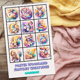 Pastel Bos Fantasie Wezens Kalender