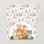 Pastel bosdieren Oh Baby Shower Budget Flyer (Achterkant)