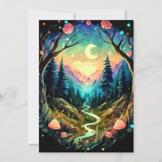 Pastel Bossen Timber Verjaardag Kaart (Achterkant)