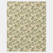 Pastel Botanical Blanket Sage Green Gold Elegance Fleece Deken (Voorkant)