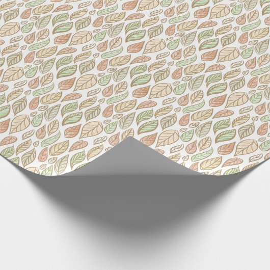 Pastel Botanical Leaf Pattern Cadeaupapier (Hoek)