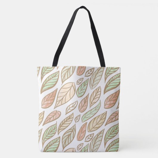 Pastel Botanical Leaf Pattern Tote Bag (Voorkant)