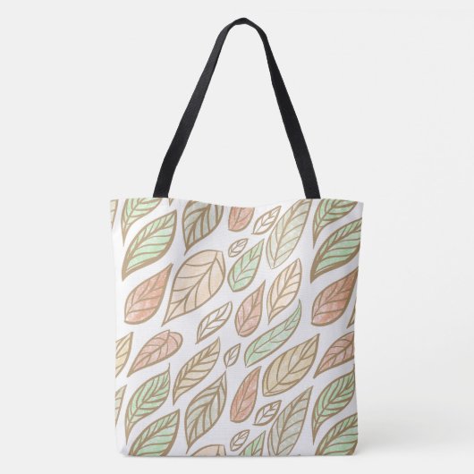 Pastel Botanical Leaf Pattern Tote Bag (Achterkant)
