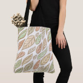 Pastel Botanical Leaf Pattern Tote Bag (Dichtbij)