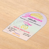 Pastel Botanical Quinceañera Acrylic Invitation Acryl Uitnodigingen (Laagn)