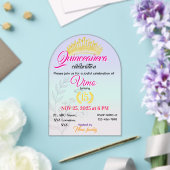 Pastel Botanical Quinceañera Acrylic Invitation Acryl Uitnodigingen (Insitu (Huwelijk))