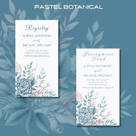 Pastel Botanical-Registry-Honeymoon Visitekaartje