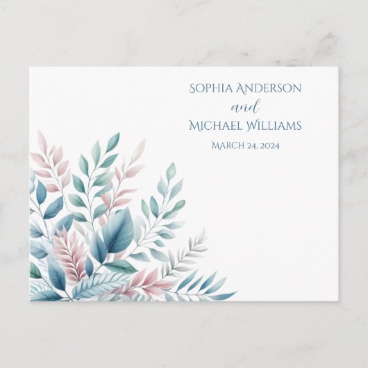 Pastel Botanical-RSVP-Wedding- Briefkaart (Voorkant)