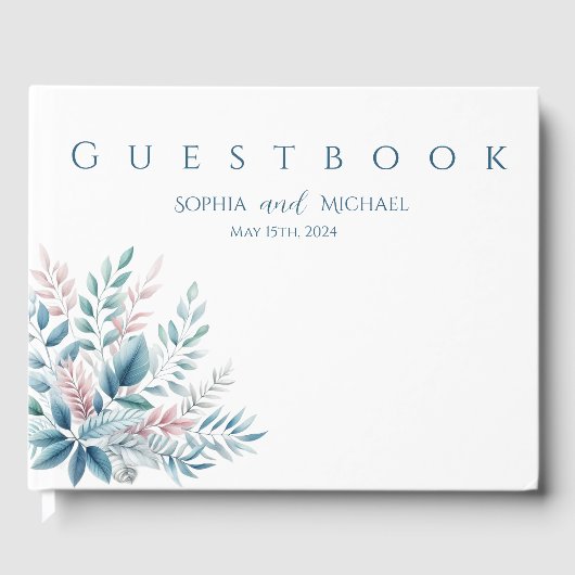 Pastel Botanical Wedding Gastenboek (Voorkant)