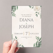 Pastel  Botanical Wedding Invitation | EditabLE Acryl Uitnodigingen (Insitu (Draagbaar))