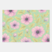 Pastel Botanical Wrapping Paper Set of 3 (Voorkant)