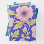 Pastel Botanical Wrapping Paper Set of 3 (In situ)