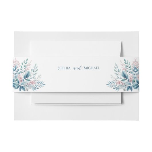 pastel-botanisch uitnodigingen wikkel (Voorkant Voorbeeld)