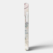  Pastel Botanische Bloemen Monogram Naam Case-Mate iPhone Case (Achterkant / Links)