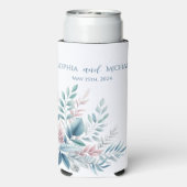 pastel botanische bruiloft-dank u- seltzer blikjeskoeler (Seltzer Achterkant)