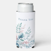 pastel botanische bruiloft-dank u- seltzer blikjeskoeler (Seltzer Voorkant)