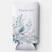 pastel botanische bruiloft-dank u- seltzer blikjeskoeler (Voorkant)