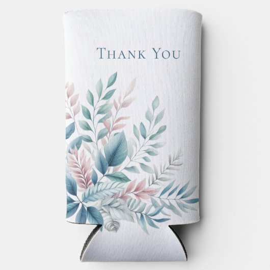 pastel botanische bruiloft-dank u- seltzer blikjeskoeler (Voorkant)