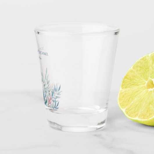 Pastel Botanische Bruiloft-Geld/Schot Dans- Shot Glas (Rechts)