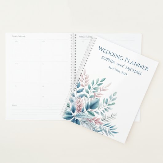 Pastel Botanische Bruiloft-Planner Planner (Display)