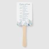 Pastel Botanische Bruiloft Programma Handwaaier (Achterkant)