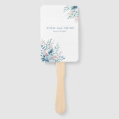 Pastel Botanische Bruiloft Programma Handwaaier (Voorkant)