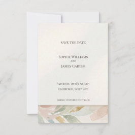 Pastel botanische Save The Date kaart